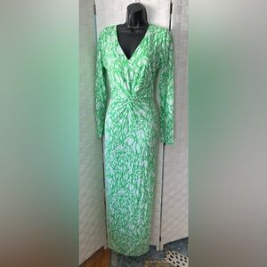 Lilly Pulitzer Green & White Twist Front Maxi Dress